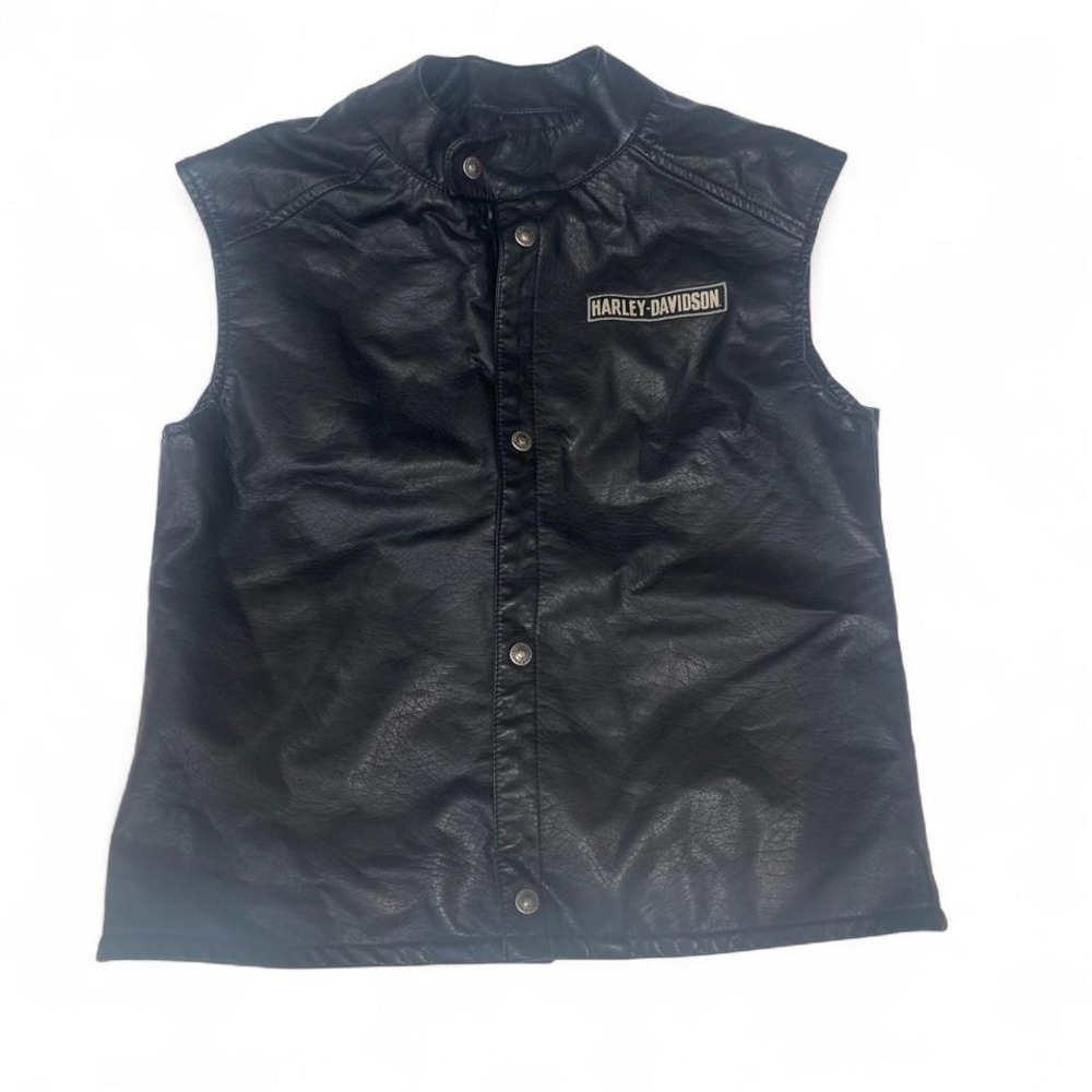 Youth Harley Davidson faux leather vest